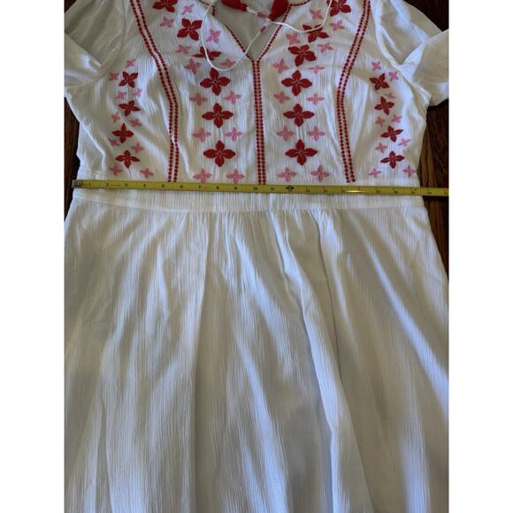 BODEN Marla Embroidered Dress 16 White Gauze Midi Boho Tassels Zip Beach Chic - Picture 12 of 16